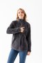 Women's Smoked Stand Collar Zipper Closure Plush Jacket - 6