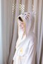 100% Cotton Hooded Children's Bathrobe with Ears, Animal Figure Tiger - 4