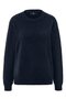 Women Round Neck Textured Fleece Sweater, Navy - 3