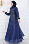 Milena Hijab-abendkleid in Marineblau - 3