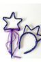Sequin Sequin Crown and Star Wand for Girls - Purple - 3