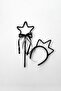 Sequin Sequin Crown and Star Wand for Girls - Black