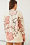 Women's Ecru Printed Buttoned Knitwear Cardigan 20234242 - 6