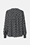 Women Round Neck Long Sleeve Polka Dots Top, Black - 3
