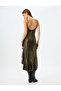 Flounced Straps Square Collar Asymmetrical Cut Long Evening Dress - 4