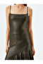 Flounced Straps Square Collar Asymmetrical Cut Long Evening Dress - 5