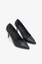 Gala Black Leather Women Heeled Shoes - 4