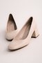 Modi Women's Heeled Shoes Blunt Toe-Cream - 7