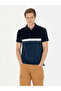 Navy Blue Slim Fit Polo Neck T-Shirt 50283240-Vr033 - 3