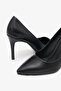 Gala Black Leather Women Heeled Shoes - 5