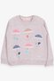 Girl's Sweatshirt Girl with Umbrella Printed 1.5-5 Years, Beige Melange