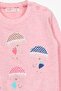 Girl's Sweatshirt Girl with Umbrella Printed 1.5-5 Years, Salmon Melange - 3