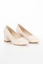 Women's 5 cm Thick Heeled Stiletto Beige - 4