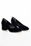 Women's 5 cm Thick Heeled Stiletto Black Suede - 4