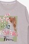 Girl's Sweatshirt Sequined Girl Printed 8-14 Years, Beige Melange - 3
