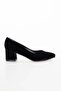 Women's 5 cm Thick Heeled Stiletto Black Suede - 3