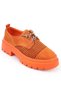 Slade Orange Nubuck Women's Ballerina Stone Lace-up Shoes - 3