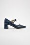 Dolva Navy Patterned Women's Thick Heeled Shoes - 4
