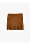 Suede Mini Skirt with Star Detail