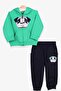Boy's Tracksuit Set with Dog Embroidery, Age 1-4, Green