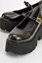 Linley Black Skin Women's Thick Soled Casual Shoes - 3