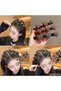 Hair Twister Velvet Textured Side Hair Clip Burgundy - Mini Rhinestone Soft Clip Clamp Hair Accessory - 5