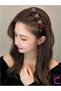 Heart Hair Twister Velvet Textured Side Hair Clip Burgundy - Mini Rhinestone Clip Clamp Hair Accessory