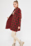 Women's Red Long Patterned Knitwear Cardigan Arm-25K 012005 - 4