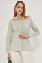 Women's Green Patterned Long Sleeve Shirt Arm-25K 001040