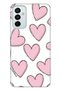 Samsung Galaxy M23 Compatible Case 0.4mm Laser Cut Silicone Cover Pink Striped Hearts