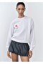 Patterned cotton message sweatshirt