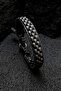 Hematite Stone Black Straw Braid Basic Bracelet / Natural Stone Bracelet / Handmade Bracelet