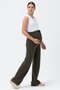 Pregnant Women Breastfeeding Detailed High Waist Wide Leg Soft Textured Knitwear Set Khaki - 5