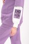 Pregnant Women's Nursing Detailed Abdominal Band Tracksuit Set Purple - 4