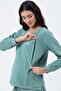 Pregnant Women Breastfeeding Detailed Three Thread Tracksuit Set Mi̇ntyeşi̇li̇ - 4