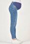 Maternity Skinny Jeans with Stretchy Waistband Blue - 4