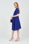 Maternity Midi Length Short Sleeve Square Neck Evening Dress Cobalt blue