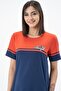 Maternity Colorblock Short Sleeve Printed Midi Dress Red