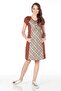 Maternity Plaid and Knitted Jersey Casual Dress Brown