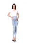 Pregnant Stretchy Abdominal Banded Skinny Jeans Blue - 2