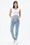 Mom Fit Stretch-Waistband Maternity Jeans, Stone Blue - 3
