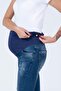 بنطلون جينز للحوامل مخطط ممزق بأرجل ضيقة باللون الأزرق - 6