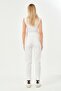 Maternity Flexible Abdomen Banded Adjustable Waist Mom Fit Jeans White - 6