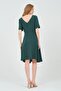 Maternity Midi Length Short Sleeve Square Neck Evening Dress Green - 5