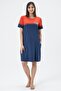Maternity Colorblock Short Sleeve Printed Midi Dress Red - 2