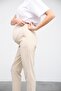 Maternity Flexible Waistband Adjustable Mom Fit Classic Gabardine Trousers Beige - 5