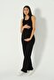Pregnant Zero Sleeve High Waist Corded Fabric Set Black - 2