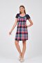 Pink Plaid Maternity Dress - Short Sleeve and Chiffon Detail - 4