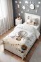 Flying Balloon Teddy Bear Patterned Single Baby Kids Bedding Set - 3