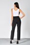 Maternity Stretchy Abdominal Band Mom Fit Classic Gabardine Trousers Black - 5